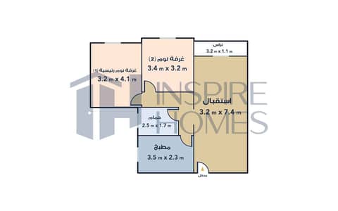 شقة 2 غرفة نوم للبيع في سموحة، الإسكندرية - 04956 وتر مارك. jpg