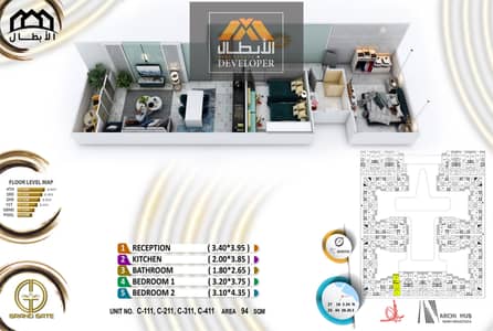 فلیٹ 2 غرفة نوم للبيع في الغردقة، البحر الأحمر - C-111. jpg