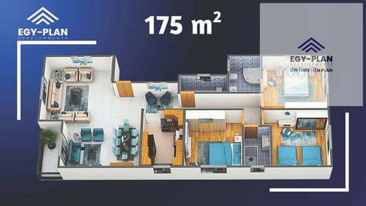 3 Bedroom Apartment for Sale in Sheikh Zayed, Giza - 14. تقسيمة شقه 175 م دور متكرر. jpg