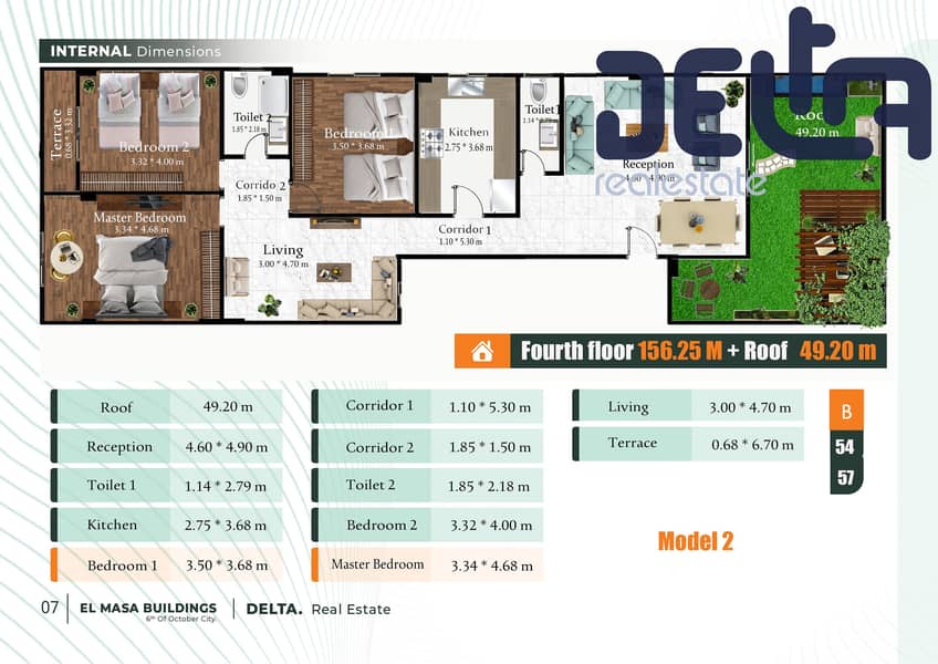 Penthouse for Sale – 205 sqm | Prime Location at Beit Al-Watan, 6th of October – pohled 2
