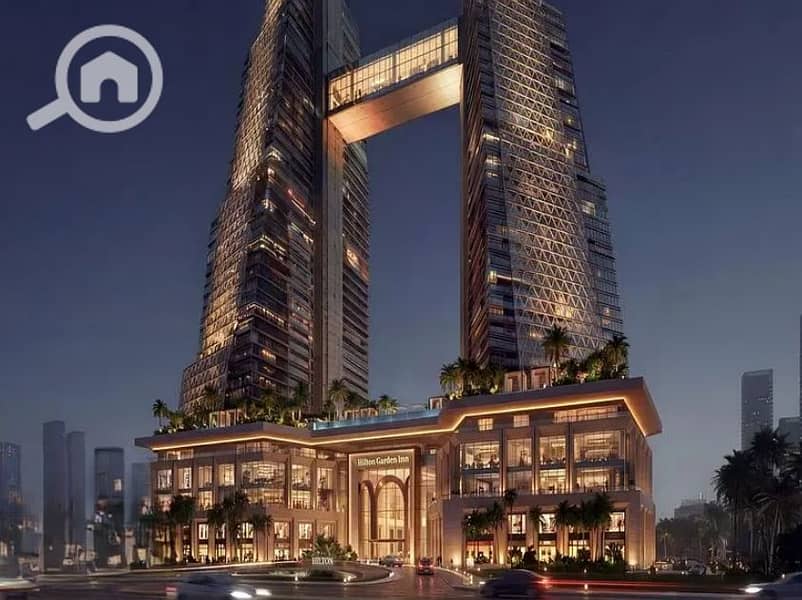 Fully Furnished & Equipped Serviced Apartment for Sale – Direct Pyramids View – Managed by Hilton – Highest Investment Return in USD – pohled 3