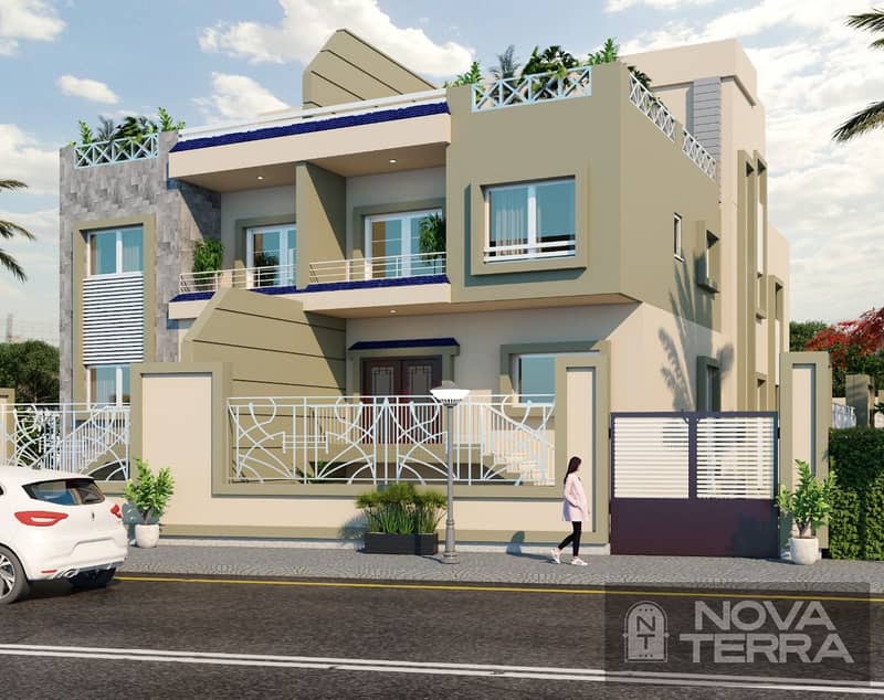 Twin House for Sale – 9th District,Sheikh Zayed-Near 26th of July Axis and Alexandria Desert Road, Hyper One, Mall of Arabia – pohled 2