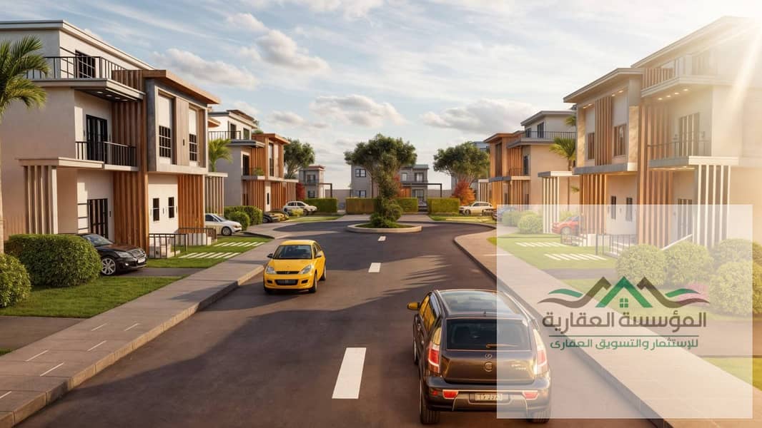 With a 10% down payment, I own an independent villa inside a compound in Bowl 1 - in the Green Belt - on the direct Dahshur link - near the Cairo-Alexandria Desert Road - Dabaa Axis - Al-Mahwar - Ansicht 3