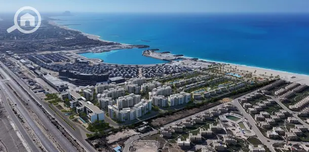 Prime sea-view chalet, fully finished with furniture & ACs, available on a 10-year installment plan next to Marina