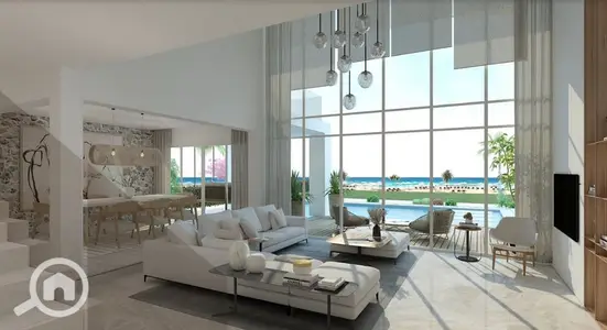 Prime fully finished chalet on the lagoon for sale on a 10-year installment plan in Ras El Hekma