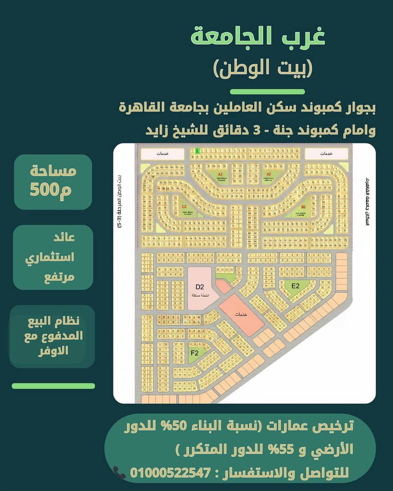 For sale: a distinctive land in Beit Al-Watan – directly on the Bolivar axis, a minute from the Dahshour link and Sheikh Zayed City, and five minutes from Mall of Arabia - a clear corner lot. - Ansicht 3
