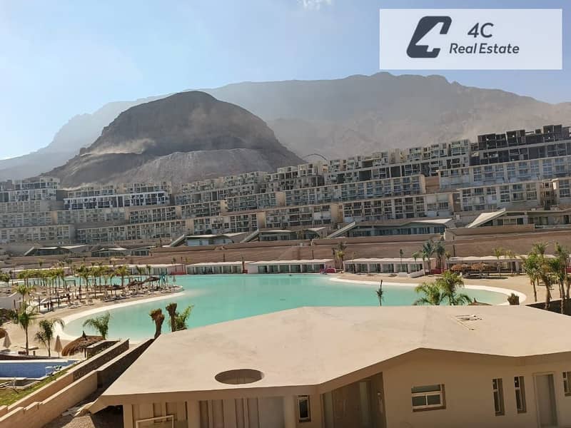 for sale Chalet Ground floor with garden 92 sq m double sea and lagoon viewin Monte Galala Ain Sokhna Suez Road Lowest price – pohled 3