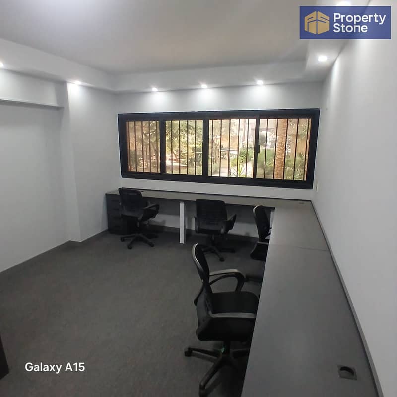 Office for rent, 120 sq m, fully finished to an ultra-super-lux standard, in a prime location in Zahraa El Maadi. - Widok 3