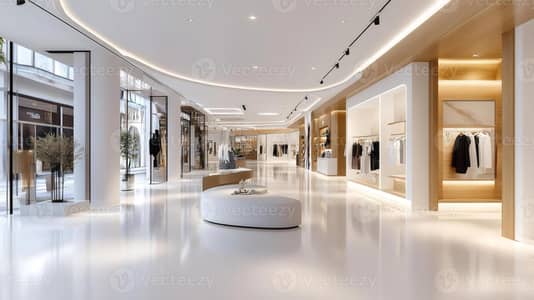 محلات تجارية  للبيع في حدائق اكتوبر، الجيزة - modern-brightly-lit-fashion-store-with-polished-white-floor-and-wooden-furniture-photo. jpg