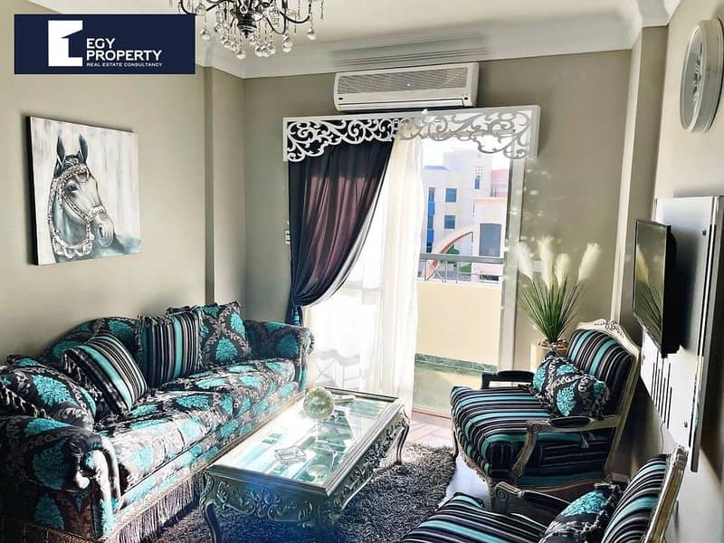 Fully Finished 2-Bedroom Service Apartment for Rent in Arabella Plaza – New Cairo 135 sqm - Widok 3