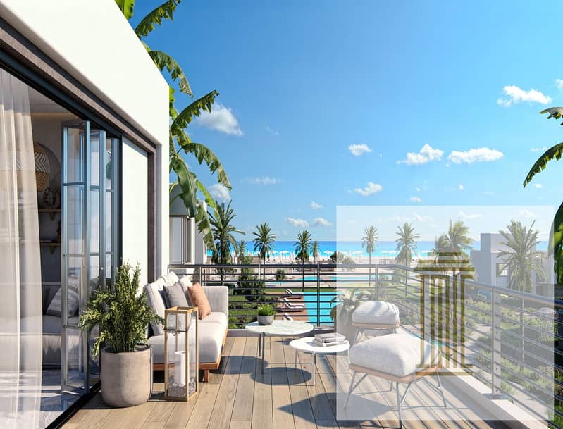 3-room chalet at Seasons Ras El Hekma Resort, hotel finishing, with air conditioners and kitchen, sea view, 8-year installment, 10% down payment - Aanzicht 4