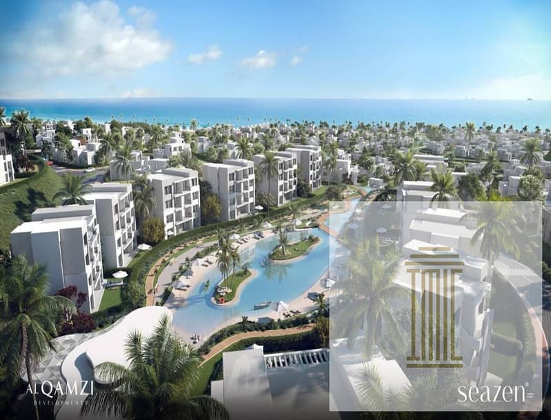 3-room chalet at Seasons Ras El Hekma Resort, hotel finishing, with air conditioners and kitchen, sea view, 8-year installment, 10% down payment - Aanzicht 6