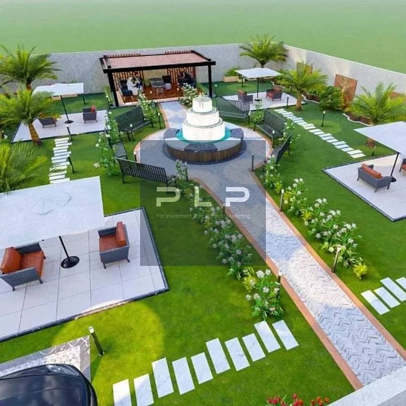 Corner townhouse for sale with an open view of the landscape in Palm Hills Compound, the New Capital, in the R4 area next to the Green River. - Widok 6