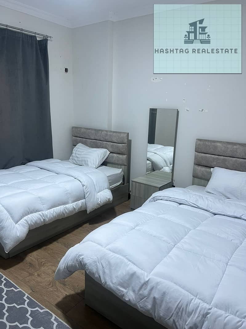 Hotel apartment for rent in a compound in Sheikh Zayed. Fully furnished hotel apartment inside Janna 1 Sheikh Zayed, fully air-conditioned, new furnishings, prime location. – pohled 6