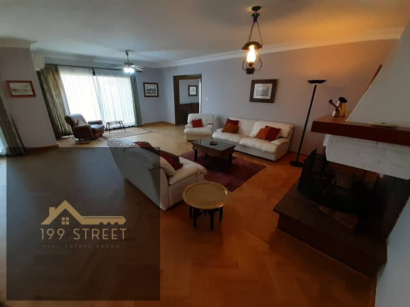 Luxury furnished penthouse for rent Sarayat Maadi stunning terrace with fountain and BBQ 3 bedrooms 4 bathrooms fireplace living hotel style finish pr - Ansicht 4
