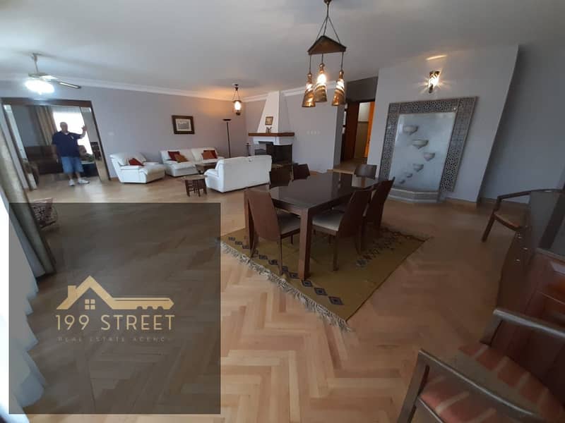 Luxury furnished penthouse for rent Sarayat Maadi stunning terrace with fountain and BBQ 3 bedrooms 4 bathrooms fireplace living hotel style finish pr - Ansicht 5