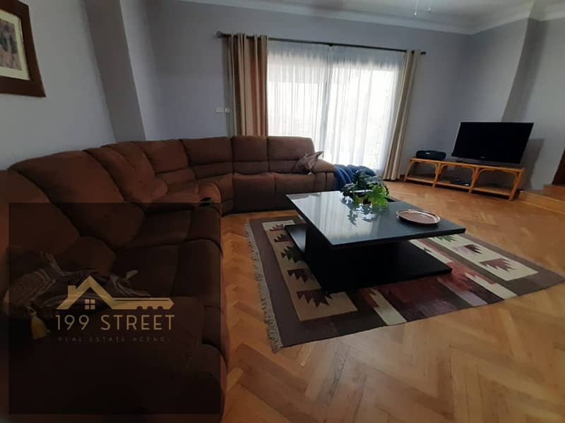 Luxury furnished penthouse for rent Sarayat Maadi stunning terrace with fountain and BBQ 3 bedrooms 4 bathrooms fireplace living hotel style finish pr - Ansicht 6