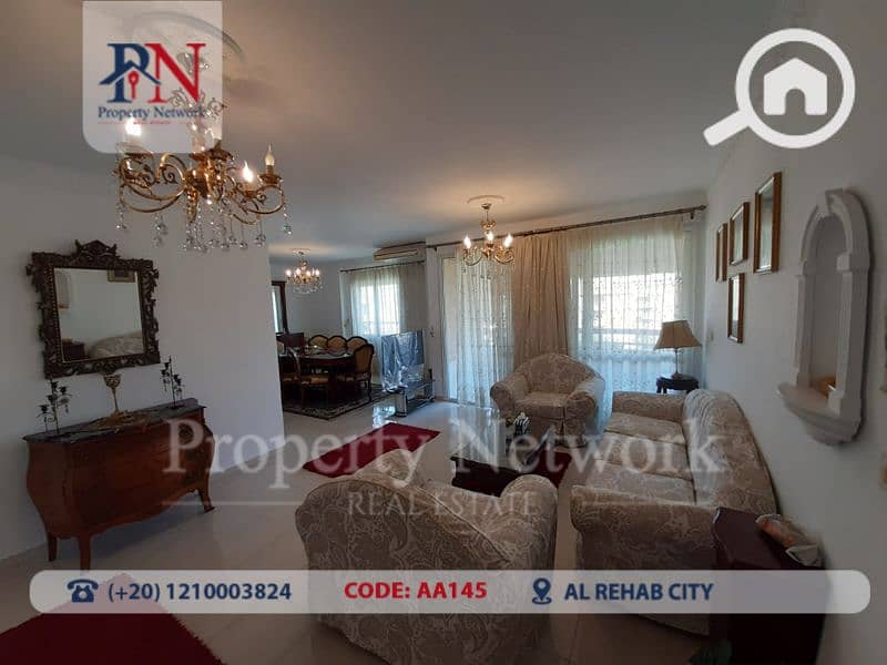 3 BED Apartment 142 m2 for Rent in El-Rehab City - New Cairo, Fully Furnished 3 BED Apartment 142 m2 for Rent in El-Rehab City - New Cairo, Fully Furnished