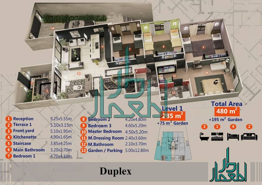 Luxury duplex available in the most prestigious neighborhoods in New Cairo - Fifth Settlement - West Golf Extension - Mehr