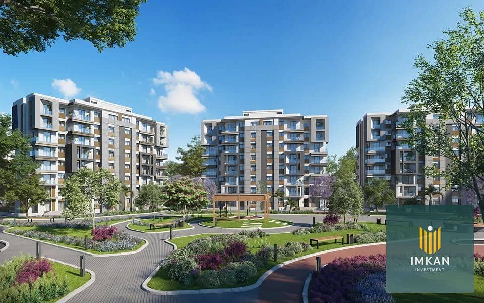 Apartment for sale in Blue Vert compound in the New Administrative Capital, 158 sqm, ground floor with a 54 sqm garden. - Więcej