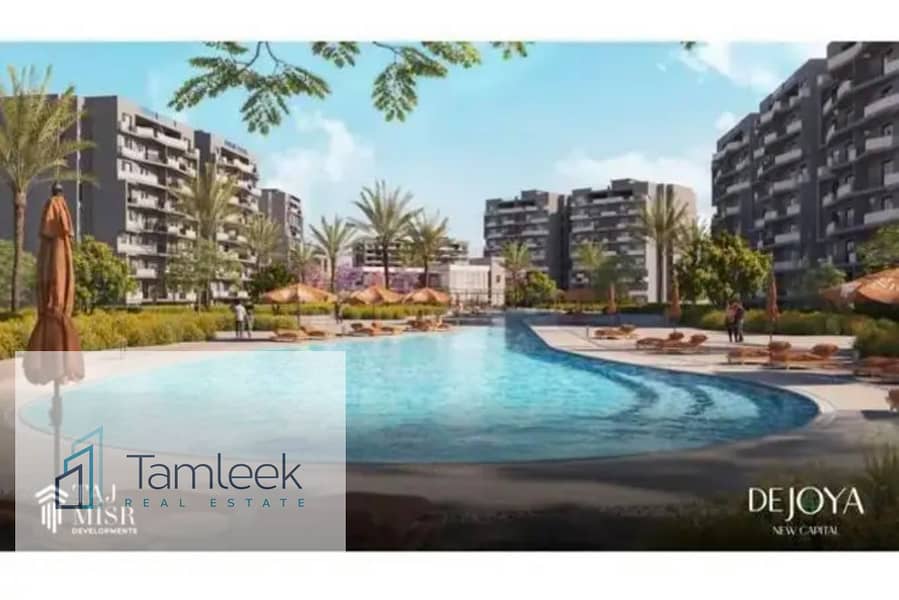Down payment of 450,000 EGP = Apartment for sale 3 bedrooms fully finishe pool view in the New Administrative Capital (R8) minutes away from New cairo - Ansicht 2