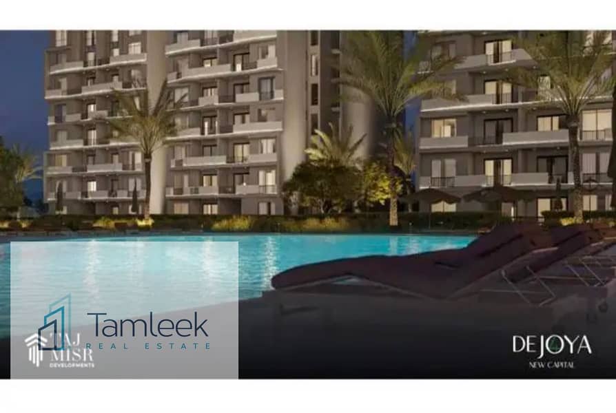 Down payment of 450,000 EGP = Apartment for sale 3 bedrooms fully finishe pool view in the New Administrative Capital (R8) minutes away from New cairo - Mehr
