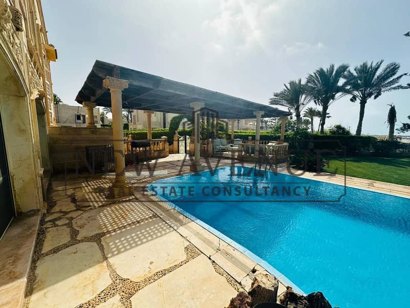 First row sea view palace fully furnished in Marina 5 Lesan el wozara North Coast BUA 750m 6 master bedrooms and 10 bathrooms - Ansicht 6