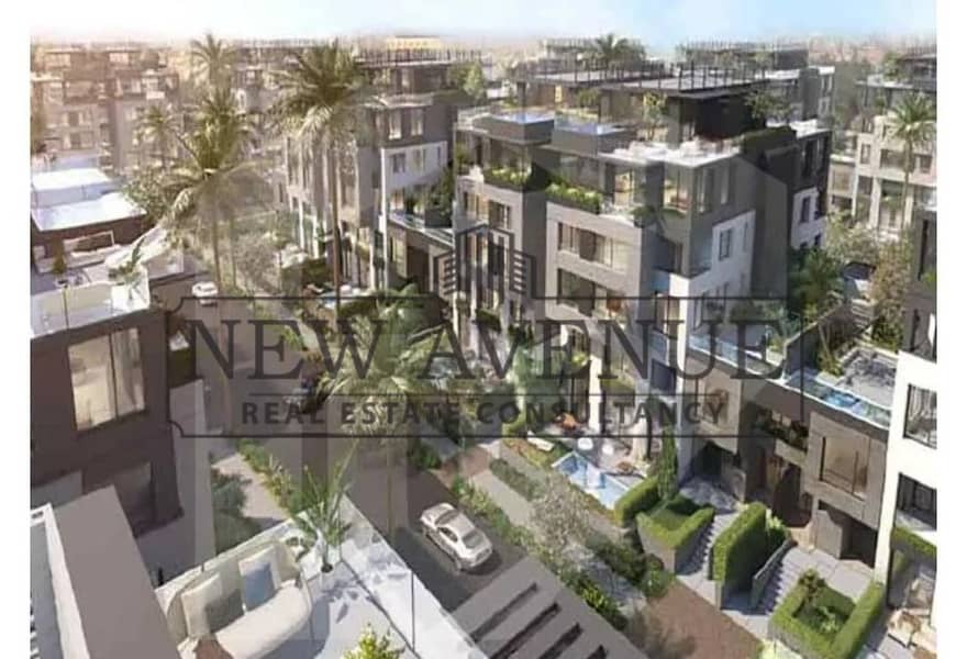 For sale in Blue Tree compound Golden Square New Cairo developed by Sky AD Developments Apartment Second floor with open view - Meer
