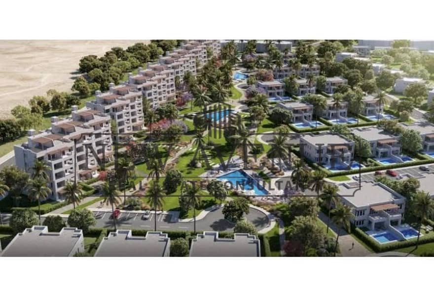 For sale in Hacienda West phase Almond North Coast developed by Palm Hills developments Fully finished Corner penthouse with roof on sea view - Altro