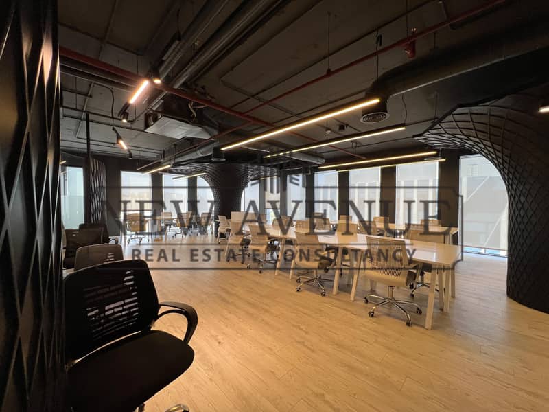 own your furnished office | perfect corner view at EDNC New Cairo - Widok 3