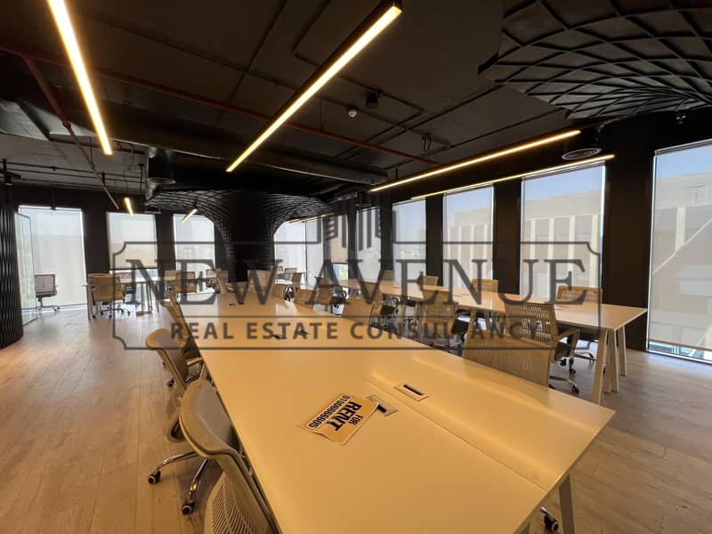 own your furnished office | perfect corner view at EDNC New Cairo - Widok 4