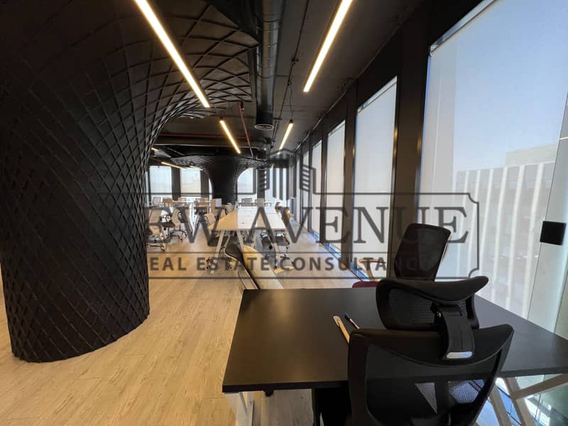 own your furnished office | perfect corner view at EDNC New Cairo - Widok 6
