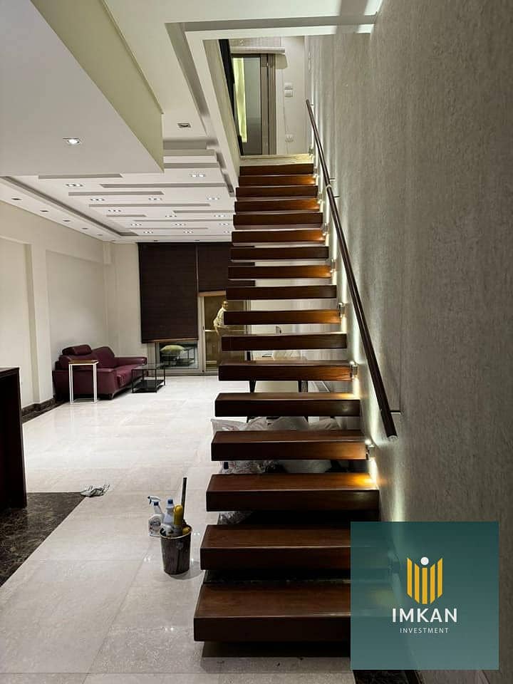 A fully finished, super-lux penthouse with a private swimming pool is for sale in Galleria Moon Valley compound, with installments available. It boast - Vista 2