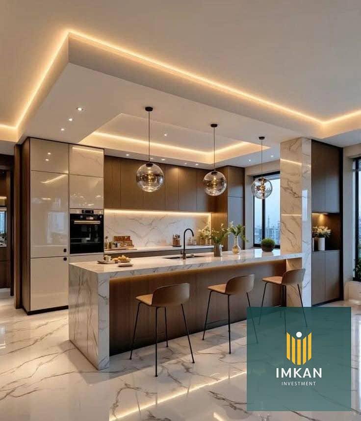 A fully finished, super-lux penthouse with a private swimming pool is for sale in Galleria Moon Valley compound, with installments available. It boast - Vista 3