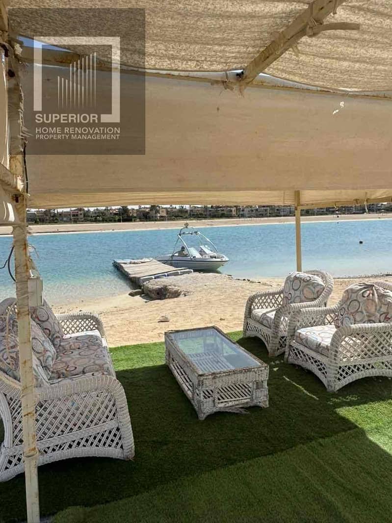 Villa for sale in Marina 2, first row on the sandy lagoon and second row from the sea, featuring a full panoramic view. – pohled 2