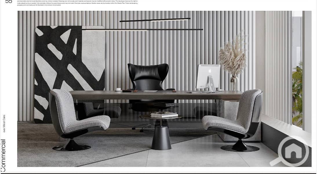 Lowest price for an office directly on the main axis in Sheikh Zayed City, next to Mall of Arabia — Ever West - Vista 3