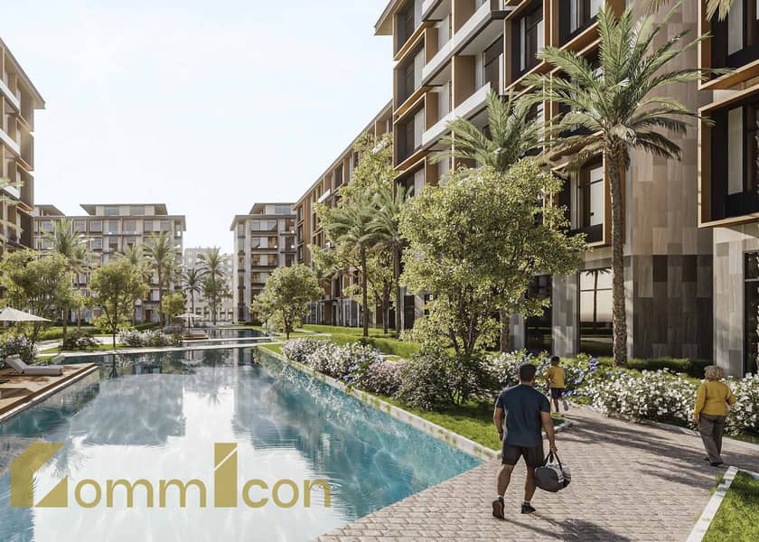 Your ground-floor apartment with a garden for sale in the Jadie Residence compound, in the southern Nineties, in front of Hyde Park – New Cairo. - Vaade 4
