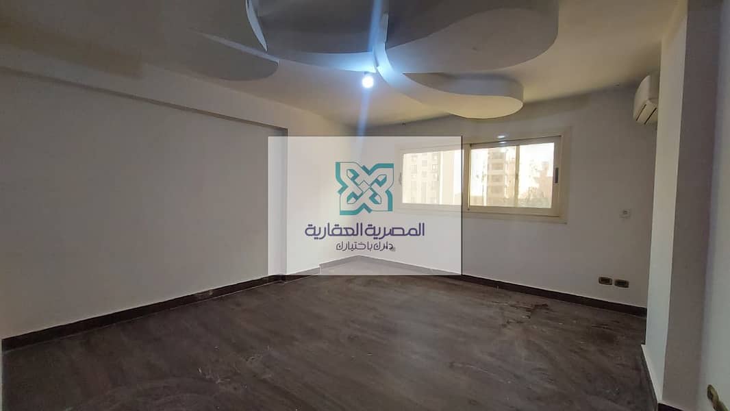 Apartment for rent, a great catch with air conditioning, located in Al-Miraj Al-Olwi, near Carrefour, the ring road, Future School, a service complex, and a bank complex, 200 meters away. - Mehr