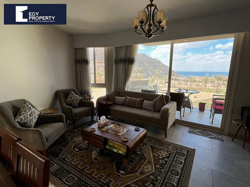 Chalet for sale with open sea view and fully furnished in il monte galala sokhna - Widok 2