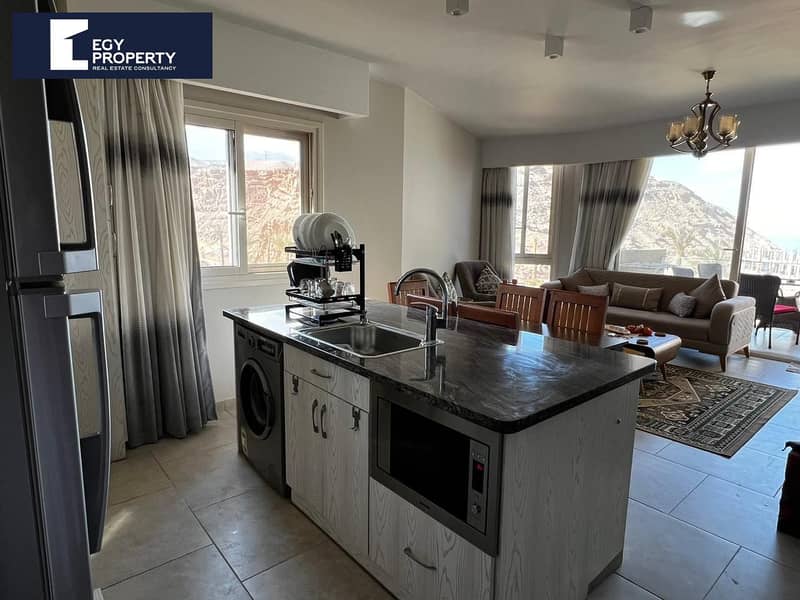 Chalet for sale with open sea view and fully furnished in il monte galala sokhna - Widok 4