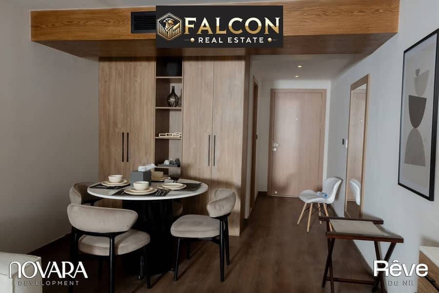 With a 50% down payment and the remainder paid from profits, a first-row hotel suite on the Nile Corniche, ready to move in furnished and equipped + A - Όψη 5