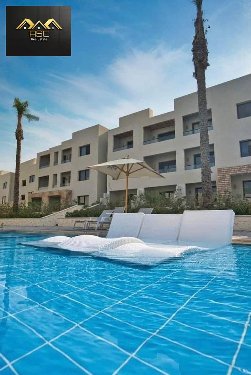Lowest resale price Penthouse Chalet in Gaia Ras El Hikma - North Coast View of the largest swimming pool In the middle of the village, Second floor - Widok 5