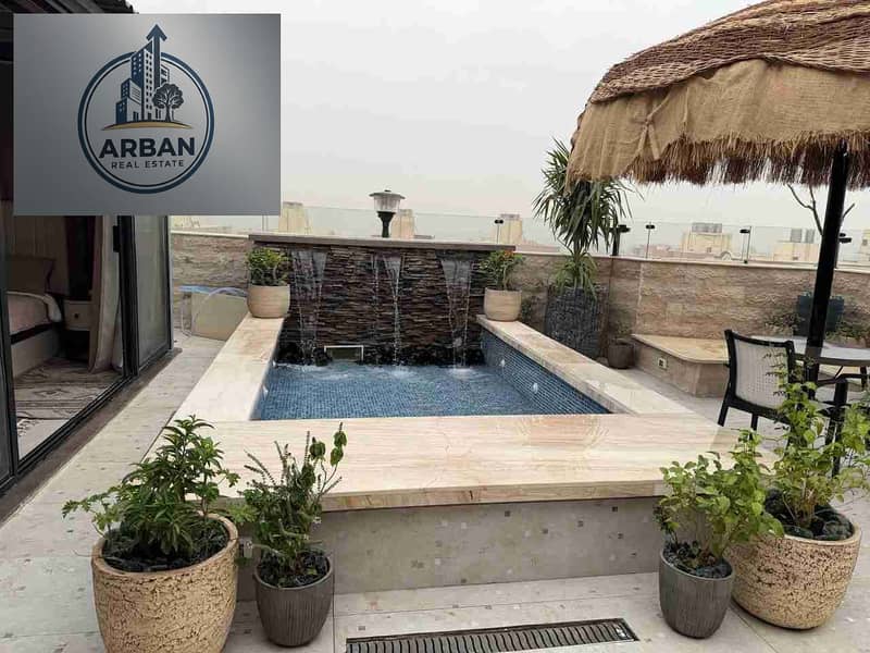 For rent: Furnished hotel-style penthouse apartment with a small pool in Zahraa El Maadi, within the Rehana Avenue compound. Excellent location, close to all services, restaurants, international brands, and main roads. - Bild 2