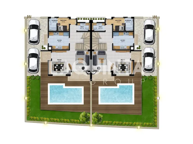 Twin House Villa 235m with Private Garden Fully finshed at La Quinta Heights – Near Senzo Mall and sahl hashesh in New Hurghada – pohled 2