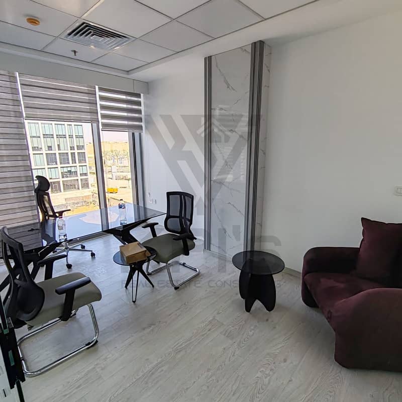Office for rent in a prime location in New Cairo, finished to an ultra-super-lux standard, at the lowest price per square meter in the market and nego - Meer