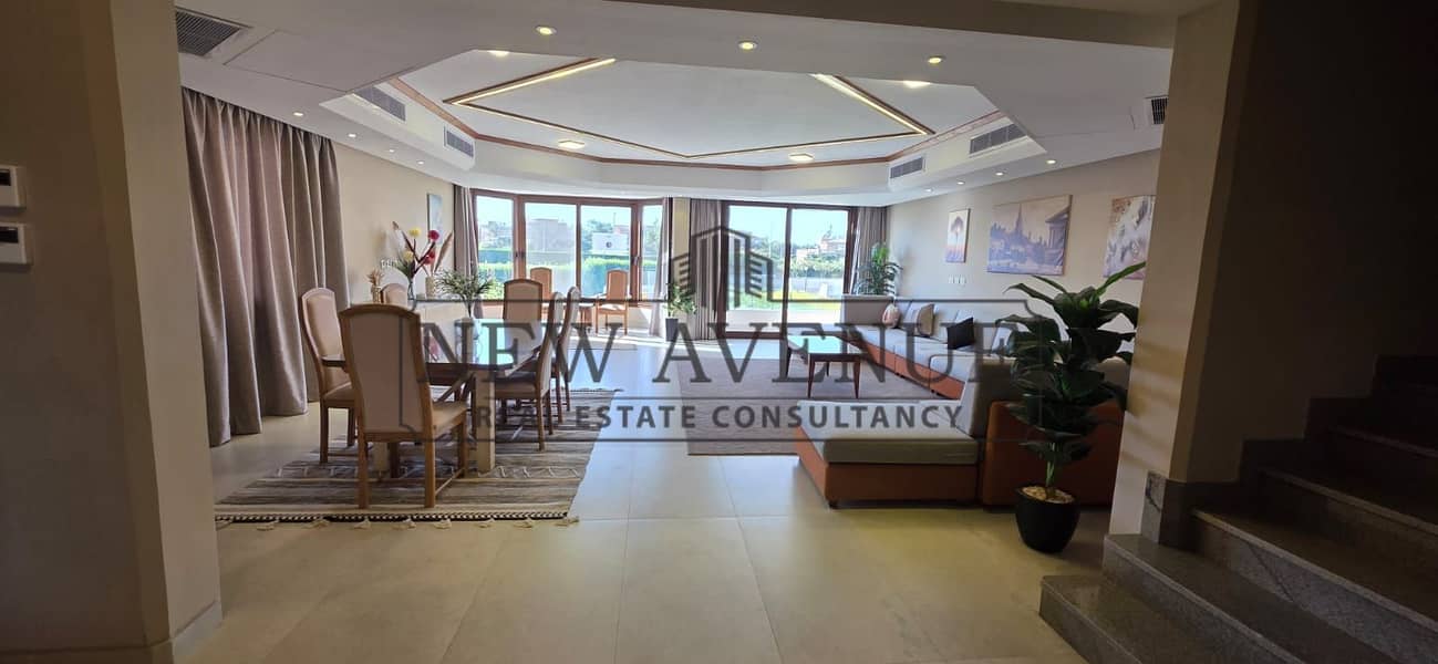 Twin house Villa for Rent Fully furnished in Top View compound New Cairo Prime Location Overlooking on the Pool - Widok 2