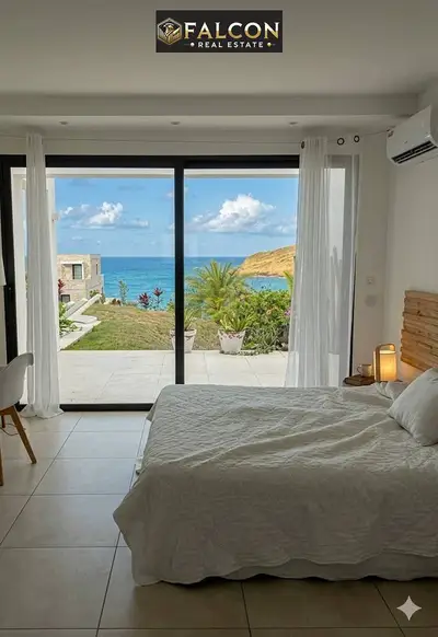 Lagoon + Sea View Luxury Finished Corner Chalet 147m For Sale in The Med North Coast Ras El Hikma Next To Amwaj - Telal