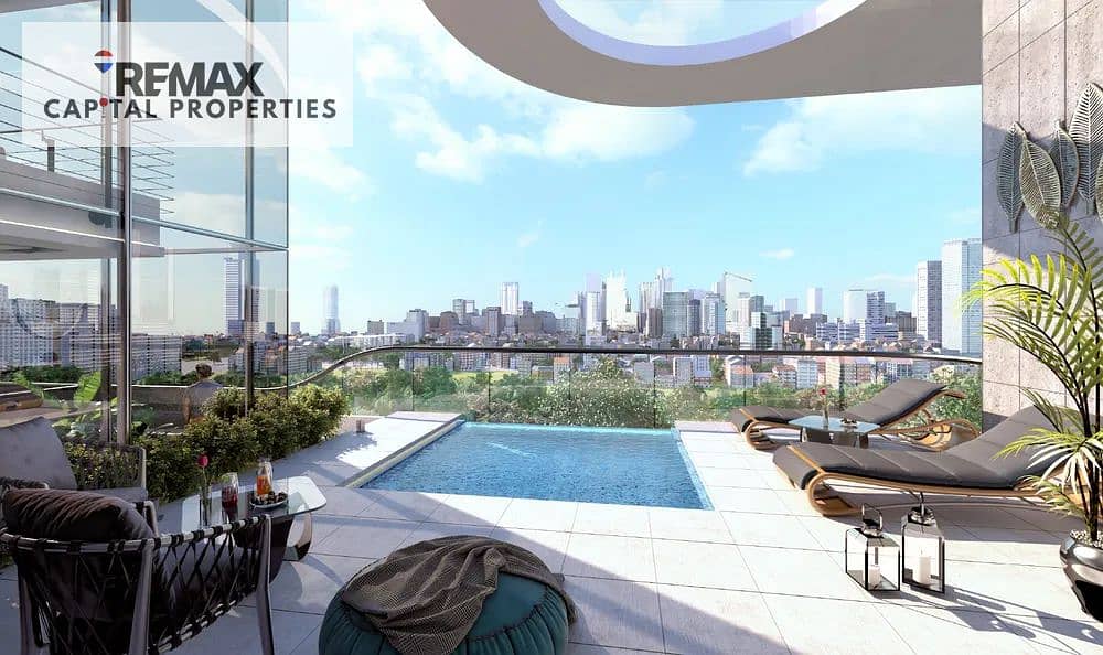 At a special price for quick sale, a 252m apartment 80% finished "Flexi Finish", "The Curve" compound by Corner Stone - New Administrative Capital - Widok 5
