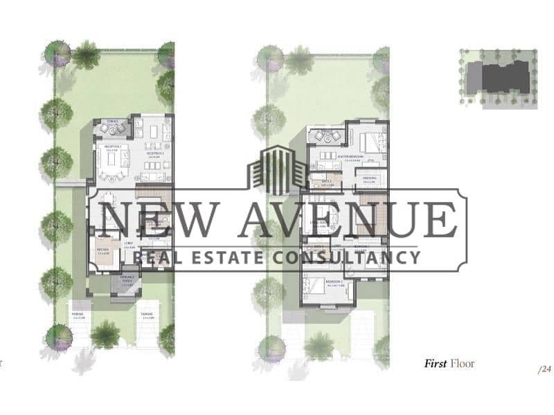 Townhouse middle in a very Prime location on wide Landscape view for sale in City Gate Phase Aven New Cairo developed by Qatari Diar - Więcej