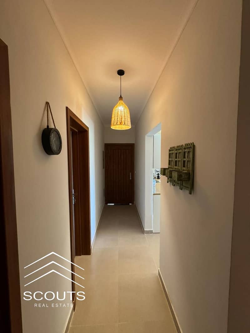 150m² chalet with 3 bedrooms and a private garden, fully finished, for sale in Lavista Bay East North Coast compound. - Mehr